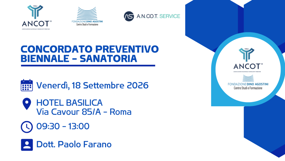 CONCORDATO PREVENTIVO BIENNALE - SANATORIA